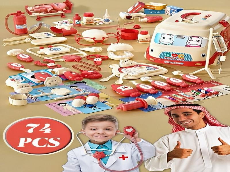 لعبة Doctor Playset من Mi VAZA، المفضلة لأطفال الخليج، مع أدوات طبيب مرحة وتعليمية.