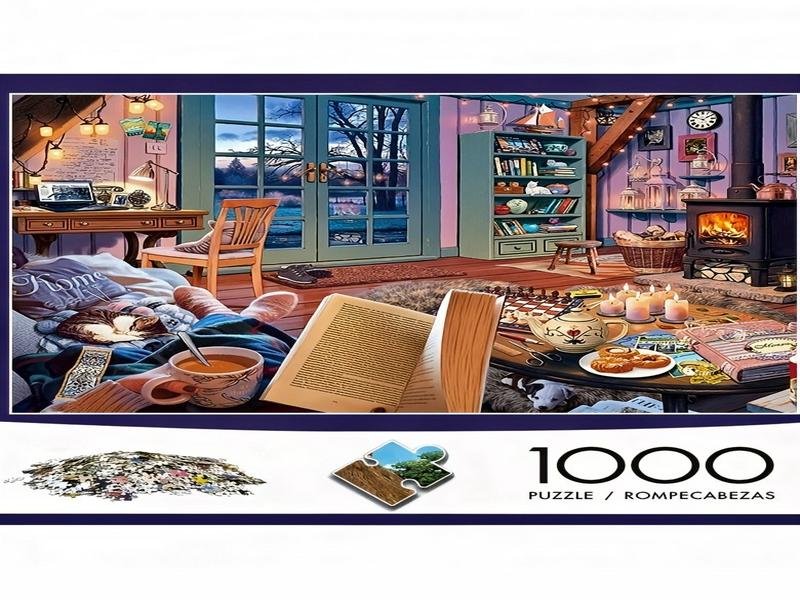 بازل ١٠٠٠ قطعة لمشهد بيت دافئ للكبار، يجمع بين الاسترخاء والتحدي.