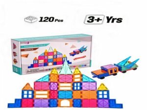 مكعبات بناء مغناطيسية ١٢٠ قطعة، تعزز متعة التعلم والإبداع للأطفال.